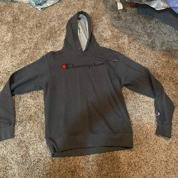 DARK GRAY CHAMPION HOODIE - Picture 1 of 6